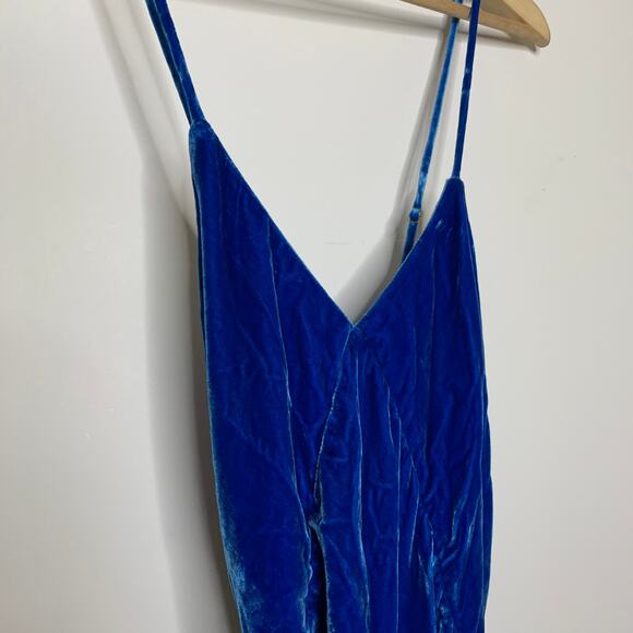 Rat & Boa Sahara Blue Velvet Dress Gown Maxi Womens Small - Picture 8 of 15